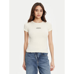 Guess Jeans Guess Jeans Marškinėliai W5YP37 KA0H1 Écru Slim Fit
