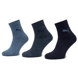 Puma Sada 3 párů dětských vysokých ponožek Puma Junior Crew Sock 3P 907958 Denim Blue 06