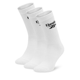 Reebok Lot de 3 paires de chaussettes hautes unisexe Reebok R0452-SS24 (3-pack) Blanc