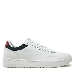 Tommy Hilfiger Laisvalaikio batai Tommy Hilfiger Th Basket Core Lite Lth FM0FM05369 Balta