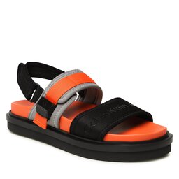 Calvin Klein Jeans Σανδάλια Calvin Klein Jeans Doublebar Hardware YM0YM00643 Black/Orange 0JH
