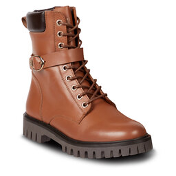 Tommy Hilfiger Stivaletti Tommy Hilfiger Buckle Lace Up Boot FW0FW06734 Natural Cognac GTU