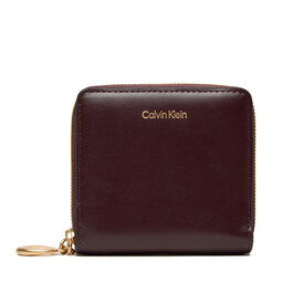 Calvin Klein Mali ženski novčanik Calvin Klein Hardware Square Zip Around LV04F1044G Tamnocrvena