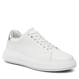 Calvin Klein Сникърси Calvin Klein Raised Cupsole Lace Up Lth Bt HW0HW02005 White/Silver 0K6