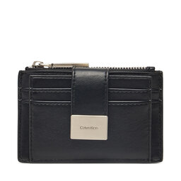 Calvin Klein Γυναικείο Πορτοφόλι Calvin Klein Hardware Snap Top Zip Cardholder K60K612959 Μαύρο