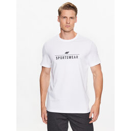 4F 4F T-Shirt 4FSS23TTSHM539 Λευκό Regular Fit