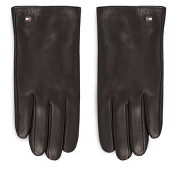 Tommy Hilfiger Herrenhandschuhe Tommy Hilfiger Essential Flag Leather Gloves AM0AM11482 Black BDS