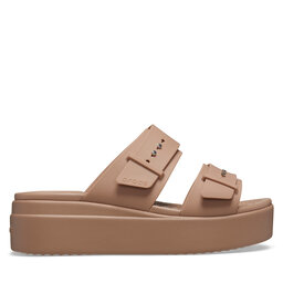 Crocs Klapki Crocs Brooklyn Low Wedge Sandal W 207431 Beżowy