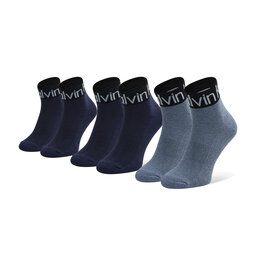 Calvin Klein 3 pár hosszú szárú férfi zokni Calvin Klein 701218722 r.OS Navy/Denim Meiange 004