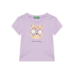 United Colors Of Benetton United Colors Of Benetton Majica 3096G10J8 Vijolična Regular Fit