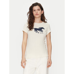 Mustang Mustang Camiseta Loa 1016136 Écru Slim Fit