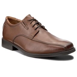 Clarks Félcipő Clarks Tilden Walk 261300957 Dark Tan Leather