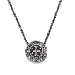 

Намисто Tory Burch Kira Enamel Pave Pendant Nackalce 143755 Shiny Hematite/Black Multi 886, Чорний