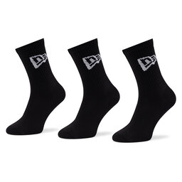New Era Комплект 3 чифта дълги чорапи мъжки New Era Flag Crew 13113643 Black