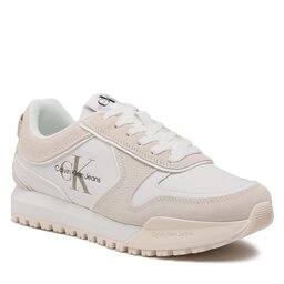Calvin Klein Jeans Сникърси Calvin Klein Jeans Toothy Runner Irregular Lines YM0YM00624 White/Ancinet White 0LA