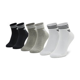 adidas Súprava 3 párov kotníkových ponožiek unisex adidas Trefoil Ankle HC9550 Sivá