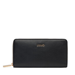Liu Jo Голям дамски портфейл Liu Jo XL Zip Around AA5155 E0058 Черен