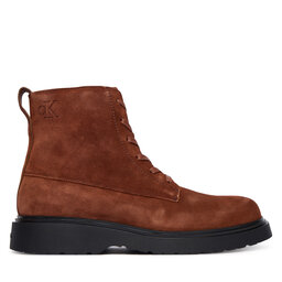 Calvin Klein Botines planos Calvin Klein Combat Ess Lace Up Zip Boot Su YM0YM01371 Marrón