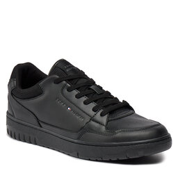 Tommy Hilfiger Tenisice Tommy Hilfiger Th Basket Core Leather Ess FM0FM05040 Black BDS