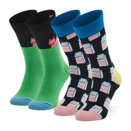 Happy Socks 2er-Set hohe Kindersocken Happy Socks KCAT02-9300 Bunt