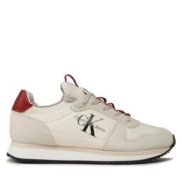 

Снікерcи Calvin Klein Jeans Runner Sock Laceup Ny YM0YM00553 Ancient White/Merlot, Бежевий