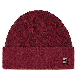 Tommy Hilfiger Шапка Tommy Hilfiger Monogram All Over Beanie AW0AW15327 Червен