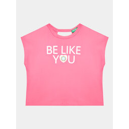 United Colors Of Benetton United Colors Of Benetton T-Shirt 3096C10BW Ροζ Regular Fit