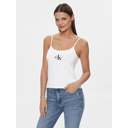 Calvin Klein Jeans Calvin Klein Jeans Top Monologo J20J223105 Weiß Slim Fit