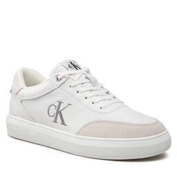 Calvin Klein Jeans Laisvalaikio batai Calvin Klein Jeans Casual Cupsole Laceup Low Mono YM0YM00496 Triple White 0K8
