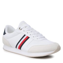 Tommy Hilfiger Sneakersy Tommy Hilfiger Essential Stripes Runner FW0FW07382 White YBS
