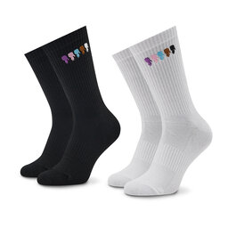 KARL LAGERFELD Комплект 2 чифта дълги чорапи дамски KARL LAGERFELD Pride 225W6002 Black/White 998