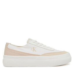 Calvin Klein Jeans Tenisice Calvin Klein Jeans Vulc Flatform Low Cv Mix Mg YW0YW01770 Bijela