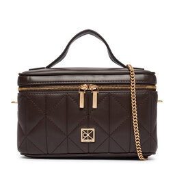Calvin Klein Handtasche Calvin Klein Quilted Beauty Case On Chain LV04F1123G Dunkelbraun