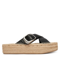 Calvin Klein Espadrilles Calvin Klein Flatf Espadrill Cross Lth Hdw HW0HW02892 Schwarz