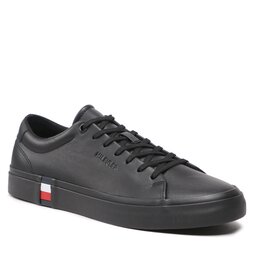 Tommy Hilfiger Сникърси Tommy Hilfiger Modern Vulc Corporate Leather FM0FM04351 Black BDS