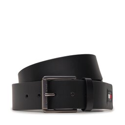 Tommy Jeans Cinturón para hombre Tommy Jeans Tjm Flag Leather 4.0 AM0AM12340 Negro
