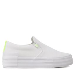 Calvin Klein Jeans Tenisky Calvin Klein Jeans Vulc Flatf Bold Slipon Fluo Cont YW0YW00905 Biela