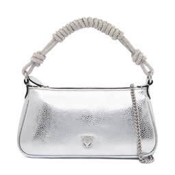 PINKO Дамска чанта PINKO Half Moon Baguette Mini AI 25-26 PLTT 105915 A2WD Сребрист