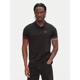 Tommy Jeans Tommy Jeans Polo marškinėliai Flag Cuff DM0DM21306 Juoda Slim Fit