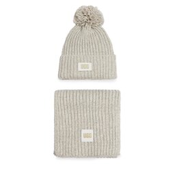 Ugg Sada čepice a šál Ugg W Knit Beanie W Pom And Scarf 21883 Šedá