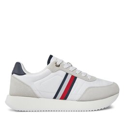 Tommy Hilfiger Sneakers Tommy Hilfiger Essential Runner Global Stripes FW0FW07831 Alb