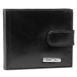 Semi Line Голям мъжки портфейл Semi Line P8226-0 Черен