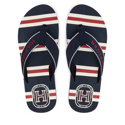 Tommy Hilfiger Zehentrenner Tommy Hilfiger Stripes Beach Sandal FM0FM06003 Dunkelblau