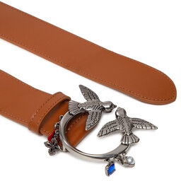 

Жіночий ремінь Pinko Love Double Charms Belt H4 PE 22 PLT01 1H211S Y86Q Cuoio L58O, Коричневий