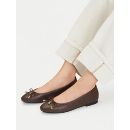 Tommy Hilfiger Ballerinas Tommy Hilfiger Th Charm Monogram Ballerina FW0FW09683 Braun