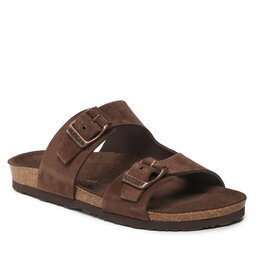 Tommy Hilfiger Sandaler och Slip-ons Tommy Hilfiger Cork Suede Buckle Sandal FM0FM04367 Cocoa GT6