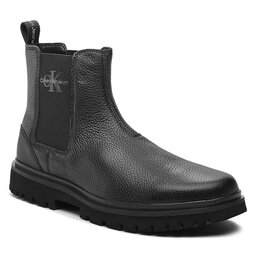 Calvin Klein Jeans Боти тип челси Calvin Klein Jeans Eva Mid Chelsea Boot Lth YM0YM00750 Triple Black 0GT