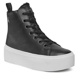 Calvin Klein Jeans Sneakers Calvin Klein Jeans Cupsole Flatform Mid Wl Lth Wn YW0YW01180 Black/Bright White BEH