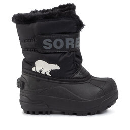 Sorel Μπότες Χιονιού Sorel Childrens Snow Commander NC1960 Μαύρο