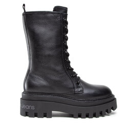 

Ботильйони Calvin Klein Jeans Flatform Mid Laceup Boot YW0YW00843 Black BDS, Чорний